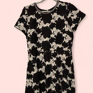 Karl Lagerfeld Black and cream lace dress sz 12